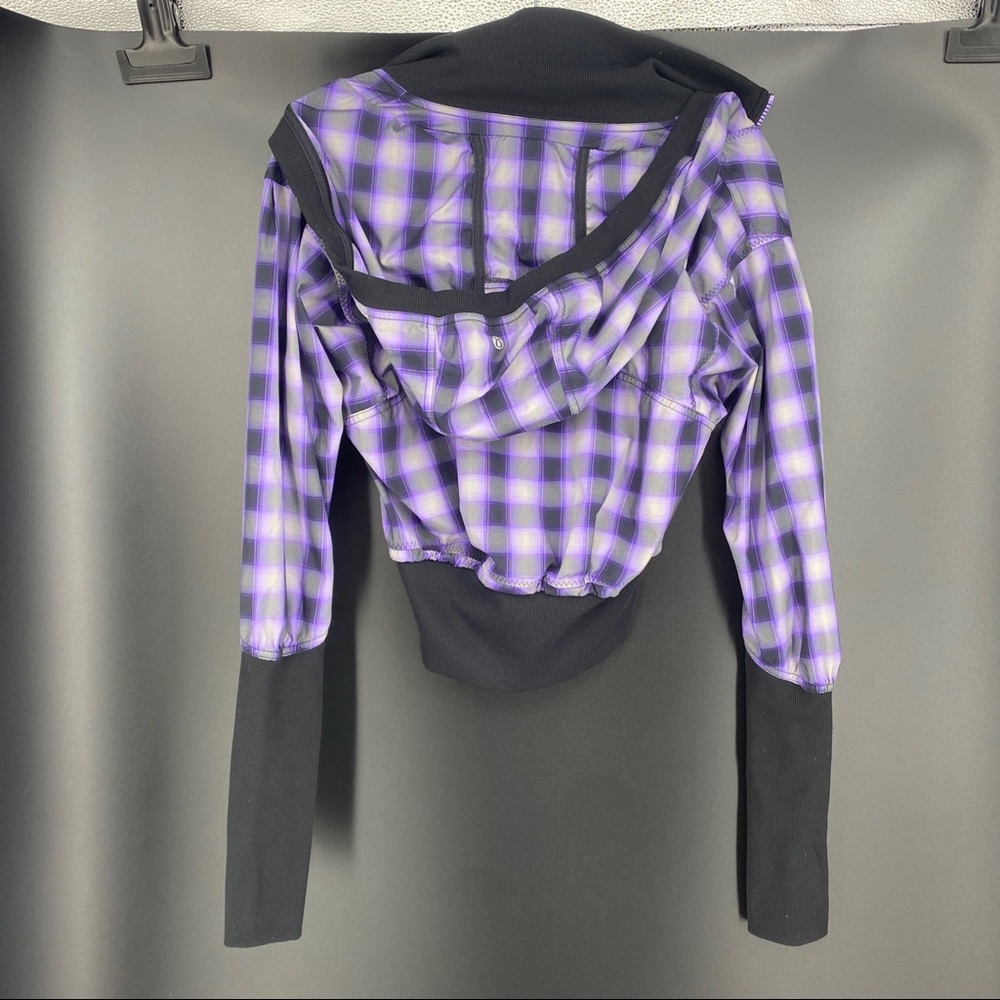 Lululemon Run Reflection Purple Plaid Check Jacket - Picture 4 of 6